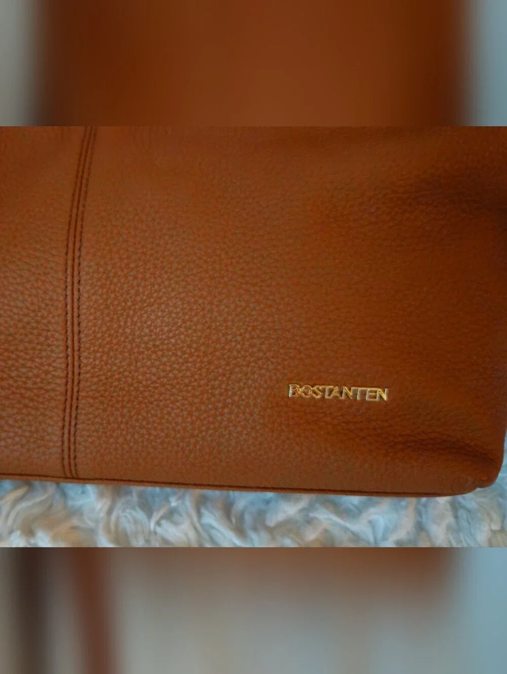 BOSTANTEN Nevin Tan Leather Satchel Crossbody Bag